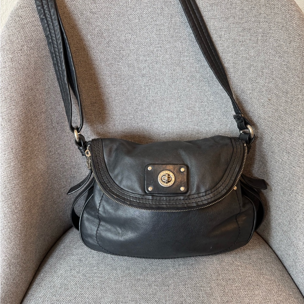 Marc Jacobs Motto Black Leather Shoulder Bag